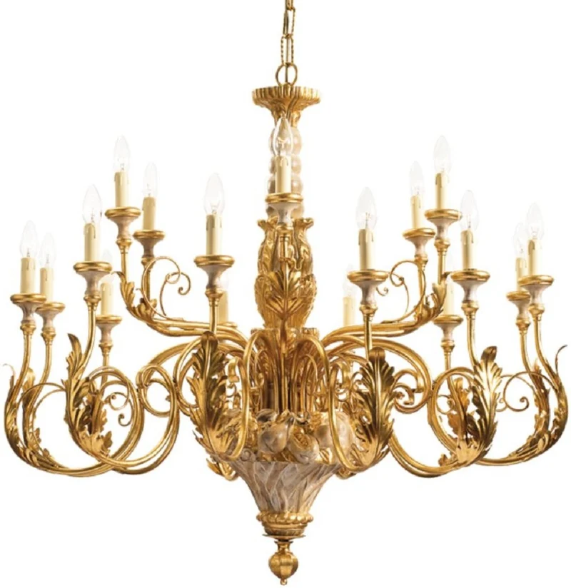 Casa Padrino Luxus Barock Kronleuchter Gold Ø 110 x H. 100 cm - Prunkvoller Hotel & Restaurant Kronleuchter