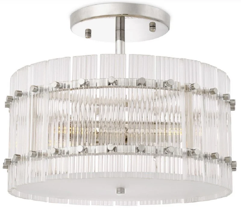 Casa Padrino Luxus Deckenleuchte Silber / Weiß Ø 45 x H. 22 cm - Runde Glas Deckenlampe - Moderne Deckenleuchten