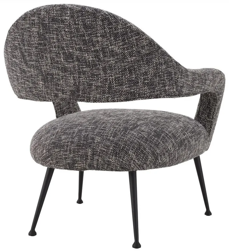Casa Padrino Designer Sessel Schwarz / Schwarz 80 x 76 x H. 85 cm - Wohnzimmer Sessel - Designer Möbel - Luxus Qualität