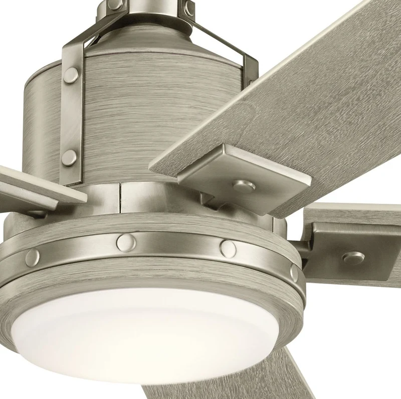 Casa Padrino Luxus Deckenventilator Silber / Grau 132 x H. 43 cm - Moderner dimmbarer Ventilator mit LED Beleuchtung und Fernbedienung - Luxus Accessoires