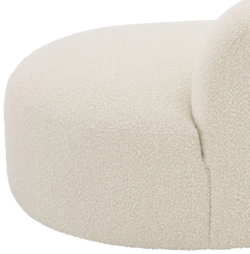 Casa Padrino Luxus Sofa Creme / Schwarz 230 x 110 x H. 68 cm - Gebogenes Wohnzimmer Sofa - Hotel Sofa - Luxus Qualität