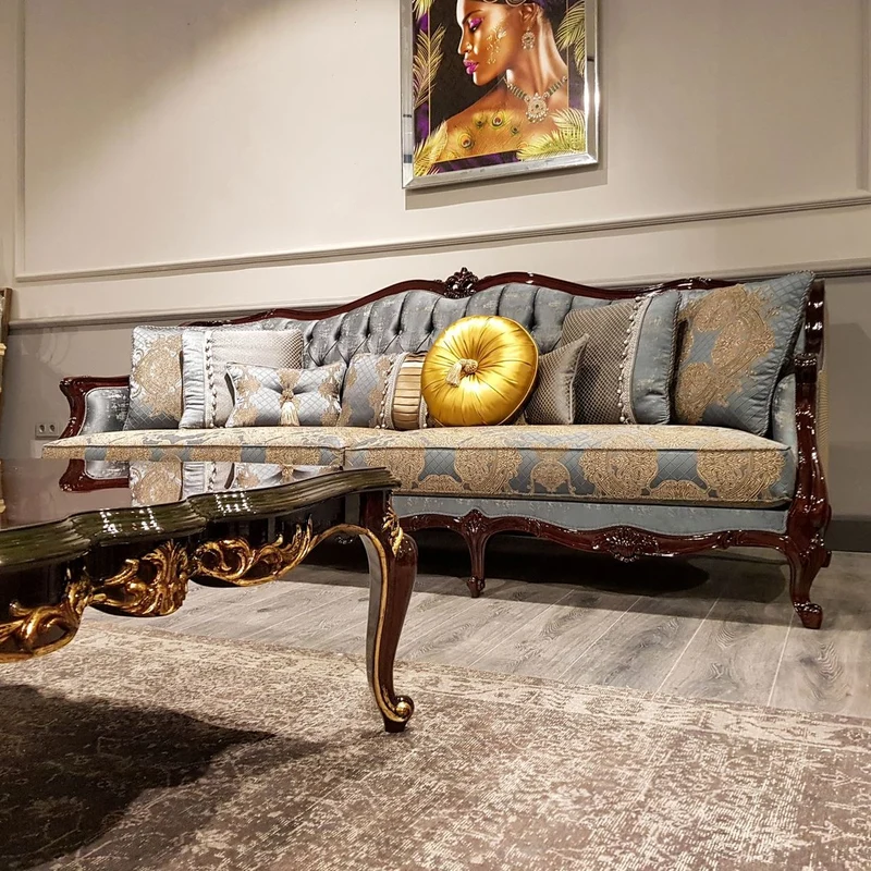 Casa Padrino Luxus Barock Couchtisch Dunkelbraun - Handgefertigter Massivholz Wohnzimmertisch - Barock Wohnzimmer Möbel - Edel & Prunkvoll