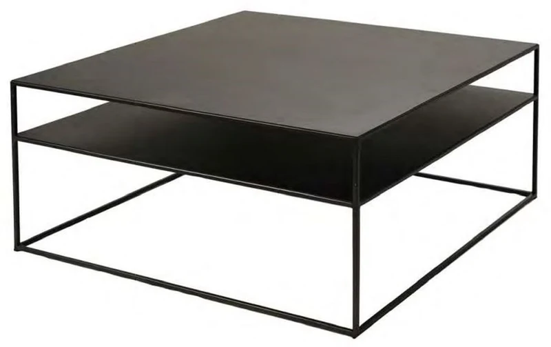 Casa Padrino Luxus Couchtisch Schwarz 80 x 80 x H. 40 cm - Moderner Metall Wohnzimmertisch - Luxus Wohnzimmer Möbel