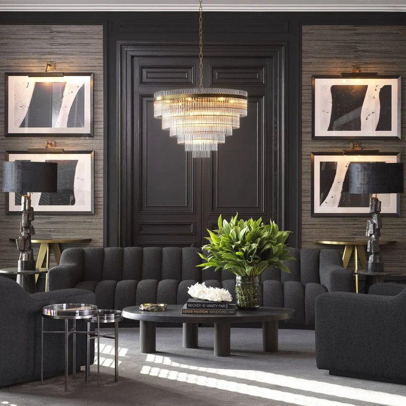 Casa Padrino Luxus Sessel Schwarz 107 x 96 x H. 78,5 cm - Leicht gebogener Wohnzimmer Sessel - Hotel Sessel - Luxus Qualität