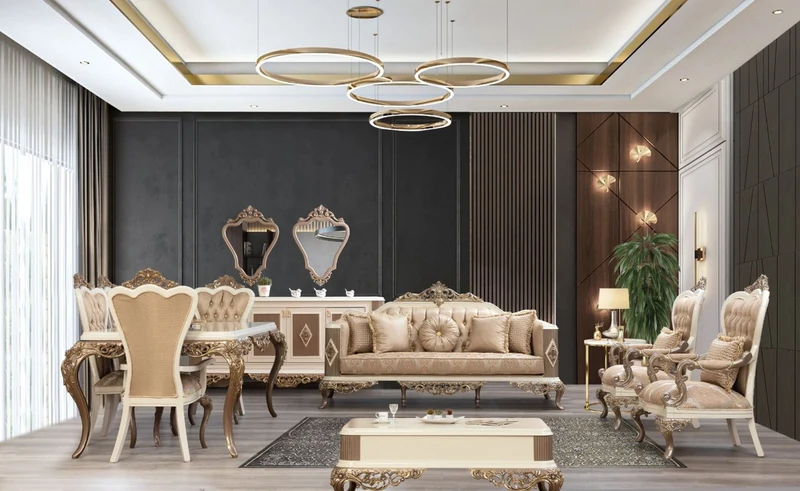 Casa Padrino Luxus Barock Sofa Braun / Silber / Weiß / Braun / Gold 234 x 93 x H. 124 cm - Prunkvolles handgefertigtes Wohnzimmer Sofa mit dekorativen Kissen - Barock Wohnzimmer Möbel