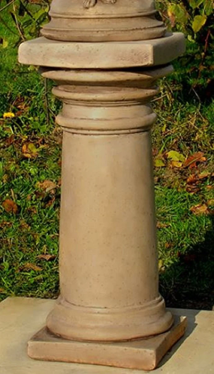 Casa Padrino Barock Gartendeko Säule Grau 24 x 24 x H. 61 cm - Elegante Blumensäule - Gartensäule im Barockstil - Barock Garten & Terrassen Deko