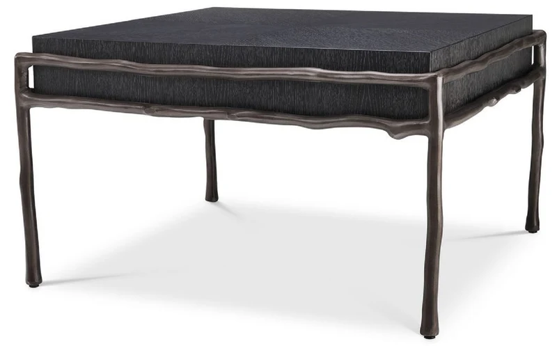 Casa Padrino Luxus Beistelltisch Anthrazitgrau / Bronzefarben 65 x 65 x H. 38,5 cm - Wohnzimmer Möbel - Hotel Möbel - Luxus Kollektion