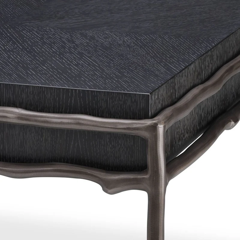 Casa Padrino Luxus Beistelltisch Anthrazitgrau / Bronzefarben 65 x 65 x H. 38,5 cm - Wohnzimmer Möbel - Hotel Möbel - Luxus Kollektion