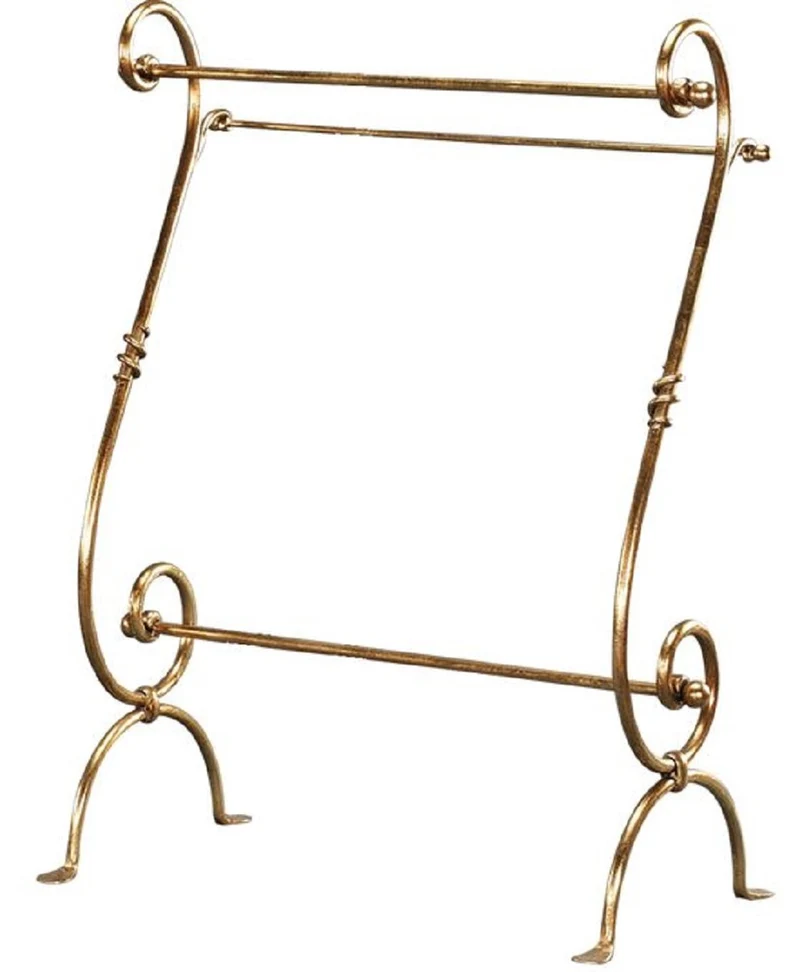 Casa Padrino Luxus Jugendstil Handtuchhalter Gold 75 x 40 x H. 100 cm - Barock & Jugendstil Badezimmer Accessoires