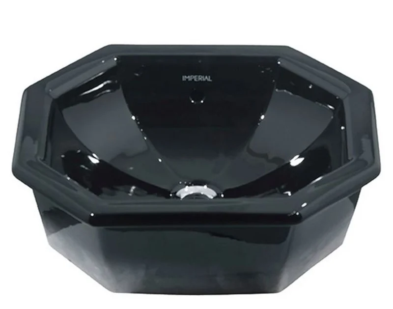 Casa Padrino Luxus Einsatz Waschbecken Schwarz 50 x 41,5 x H. 17.5 cm - Keramik Waschbecken zum Einsetzen - Luxus Qualität - Jugendstil Art Deco
