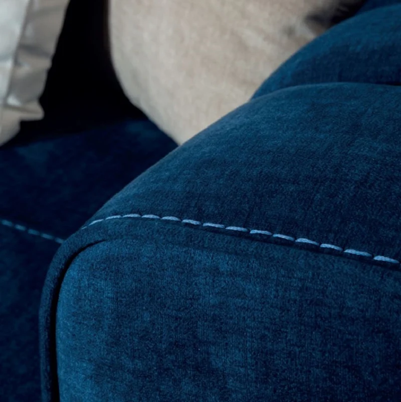 Casa Padrino Luxus Sofa Blau / Schwarz / Gold 240 x 100 x H. 85 cm - Modernes Wohnzimmer Sofa - Luxus Wohnzimmer Möbel