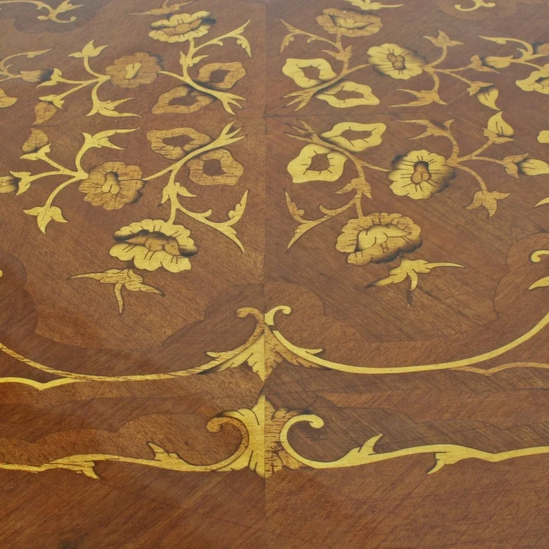 Casa Padrino Barock Sekretär Mahagoni Intarsien / Gold 120 cm - Handgefertigter Antik Stil Scheibtisch - Barock Büro Möbel