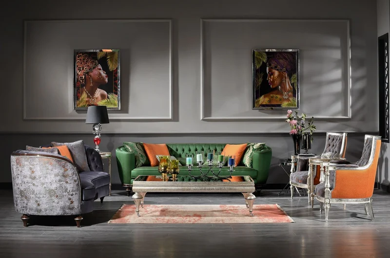 Casa Padrino Luxus Barock Sofa Lila / Braun / Silber - Handgefertigtes Wohnzimmer Sofa - Barock Wohnzimmer Möbel