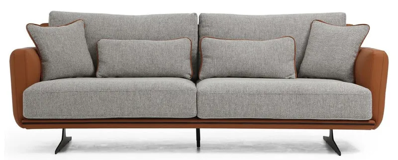 Casa Padrino Luxus Sofa Grau / Braun / Schwarz 230 x 100 x H. 80 cm - Modernes Wohnzimmer Sofa - Hotel Sofa - Luxus Möbel