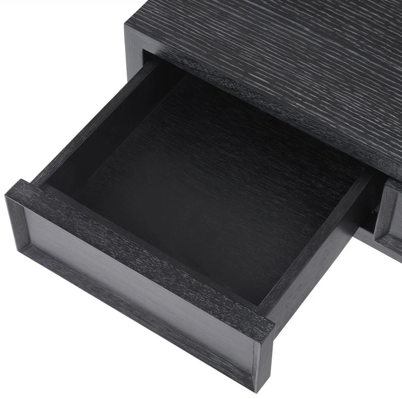 Casa Padrino Designer Massivholz Schreibtisch Anthrazitgrau 183 x 51 x H. 79 cm - Bürotisch - Computertisch - Büro Möbel - Luxus Qualität