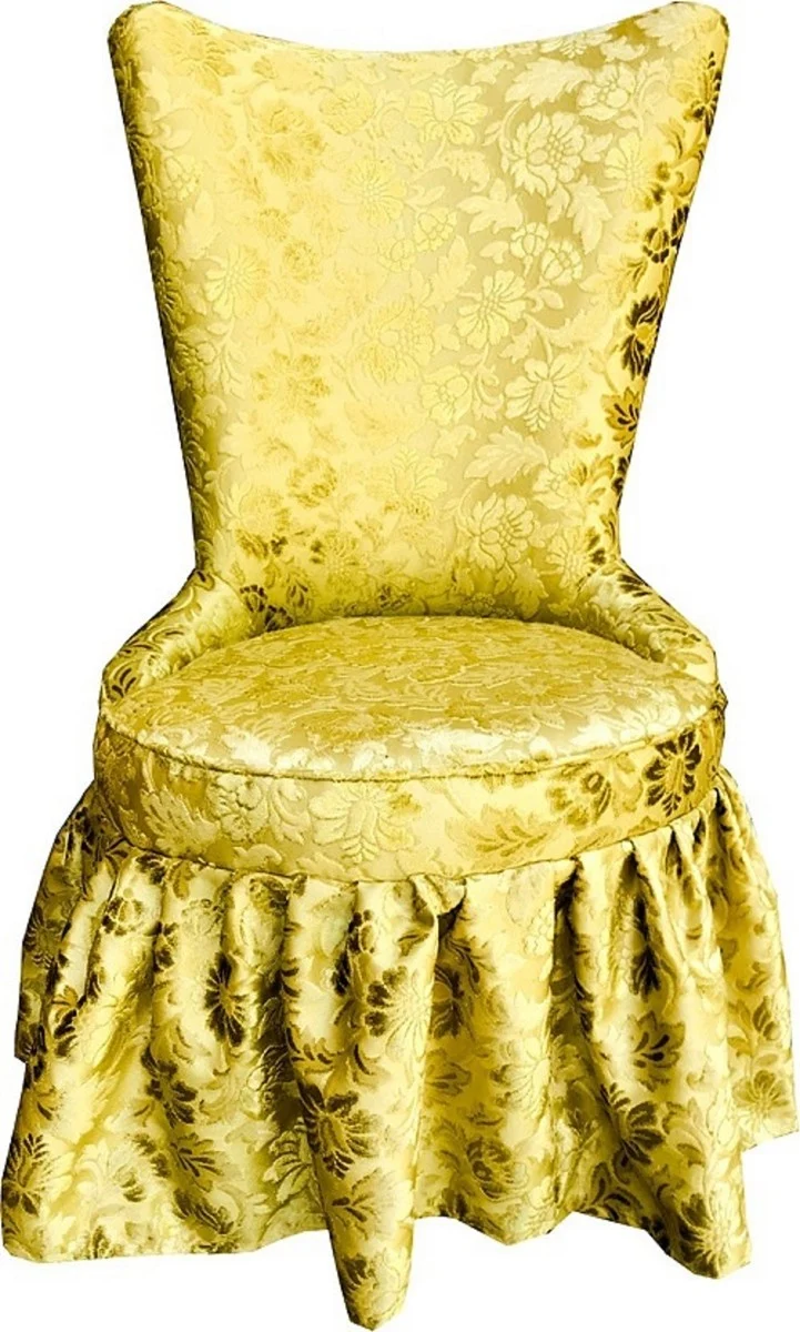 Pompöös by Casa Padrino Luxus Barock Schloss Esszimmerstühle Gold Bouquet Muster / Gold - Pompööse Barock Stühle designed by Harald Glööckler - 4 Esszimmerstühle - Barock Möbel