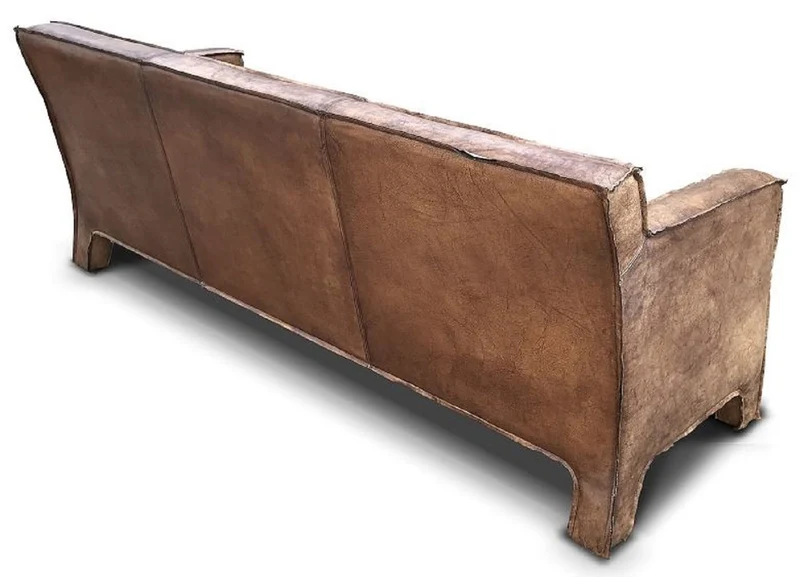 Casa Padrino Luxus Vintage Leder Sofa 185 x 66 x H. 82 cm - Verschiedene Farben - Echtleder Wohnzimmer Sofa - Luxus Echtleder Möbel