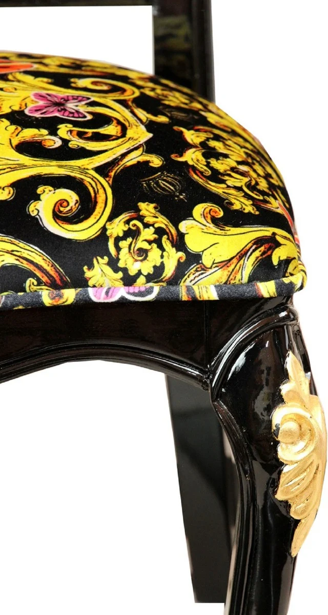 Pompöös by Casa Padrino Barock Luxus Esszimmer Set Butterflies & Flowers - Pompööser Barock Esstisch mit Glasplatte und 8 Stühlen designed by Harald Glööckler - Barock Esszimmer Möbel