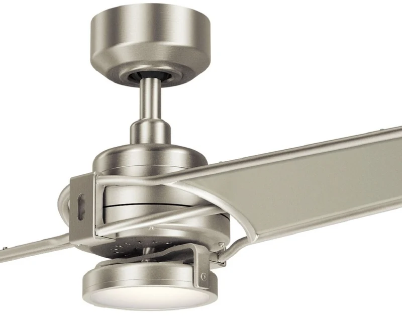 Casa Padrino Luxus Deckenventilator mit LED Beleuchtung und Fernbedienung Silber / Champagnerfarben 142 x H. 35 cm - Luxus Qualität