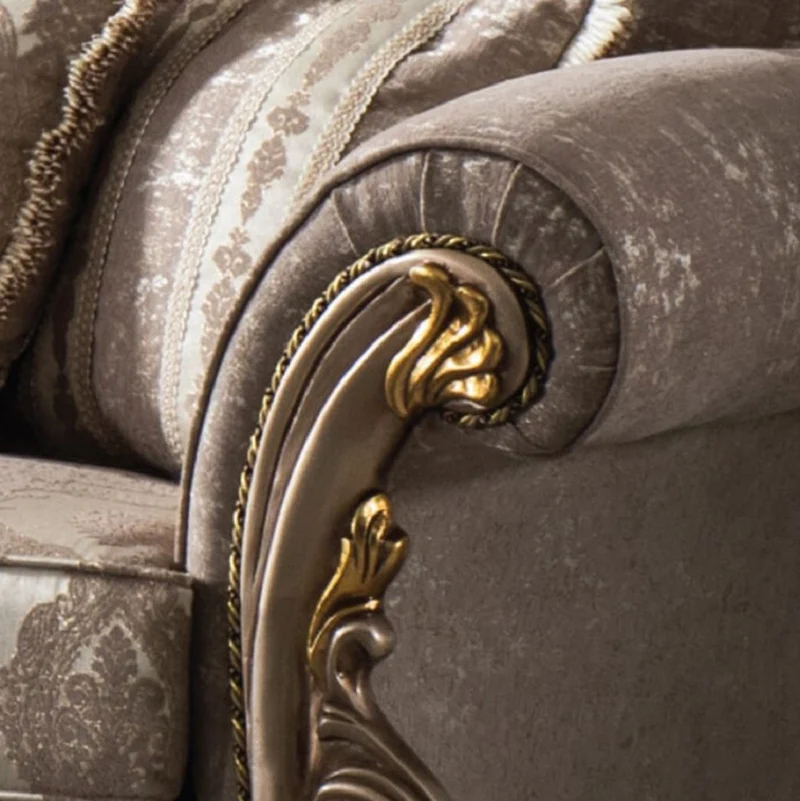Casa Padrino Luxus Barock Wohnzimmer Set Grau / Silbergrau / Gold - 2 Sofas & 2 Sessel & 1 Couchtisch - Handgefertigte Wohnzimmer Möbel im Barockstil - Edel & Prunkvoll