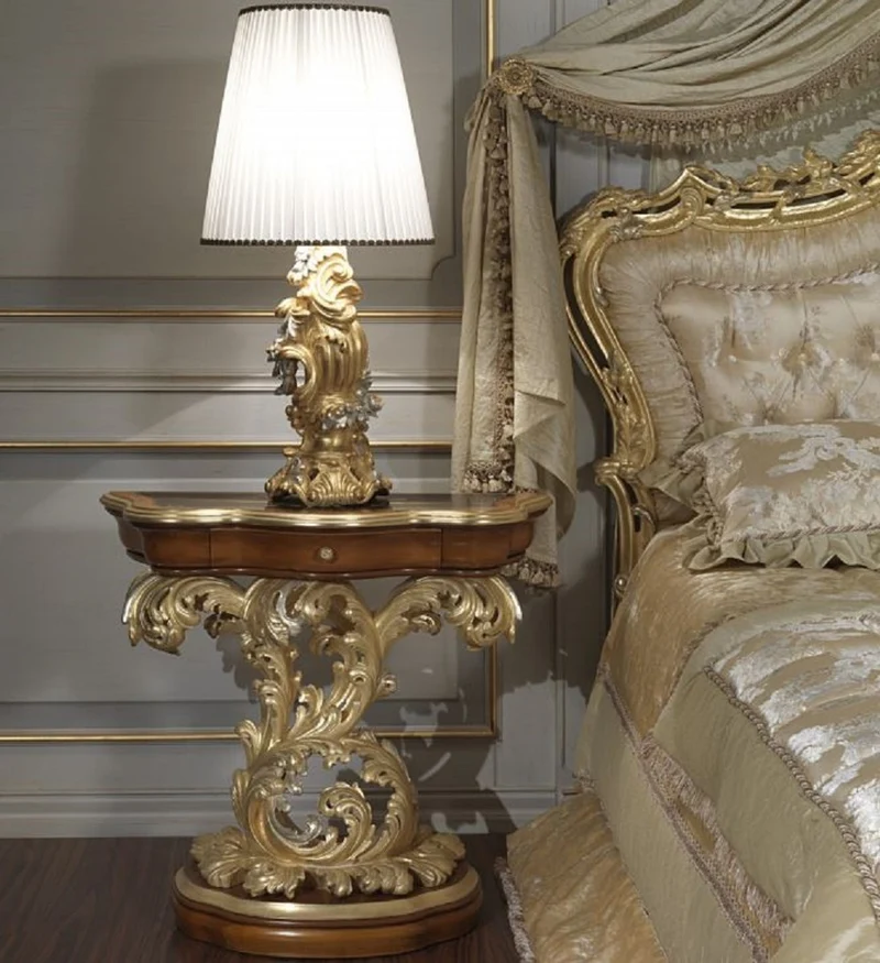 Casa Padrino Luxus Barock Schlafzimmer Set - 1 Doppelbett mit Kopfteil & 1 Baldachin & 2 Nachttische & 1 Sitzbank - Barock Schlafzimmer Möbel - Barock Hotel Möbel - Edel & Prunkvoll
