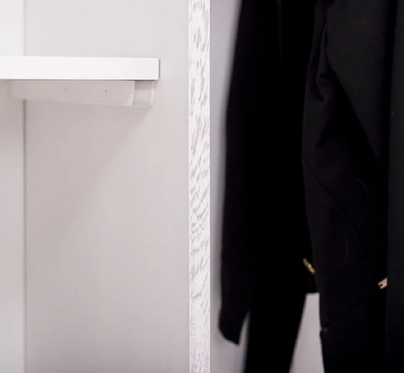 Casa Padrino Landhausstil Kleiderschrank Weiß 110 x 53 x H. 190 cm - Massivholz Schlafzimmerschrank mit 2 Türen und Schublade - Landhausstil Schlafzimmer Möbel