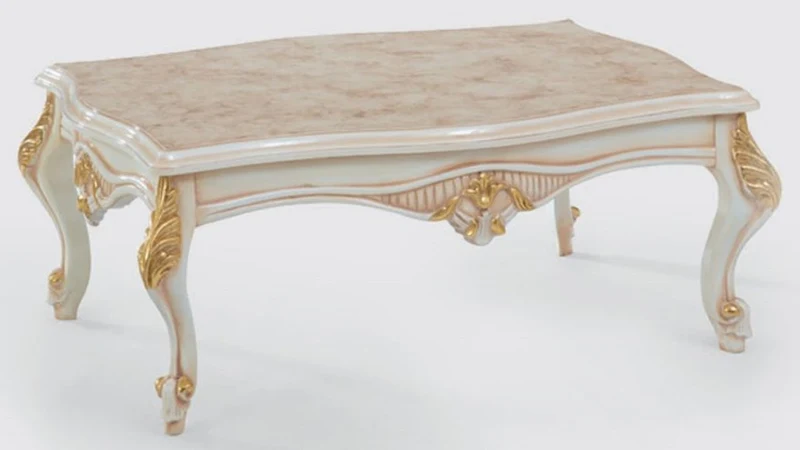 Casa Padrino Luxus Barock Wohnzimmer Set Beige / Weiß / Gold - 2 Sofas & 2 Sessel & 1 Couchtisch - Handgefertigte Wohnzimmer Möbel im Barockstil - Edel & Prunkvoll
