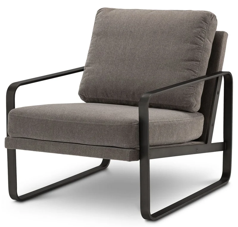 Casa Padrino Luxus Lounge Sessel Graubraun / Schwarz 83 x 67,5 x H. 67,5 cm - Wohnzimmer Sessel - Hotel Sessel - Luxus Möbel