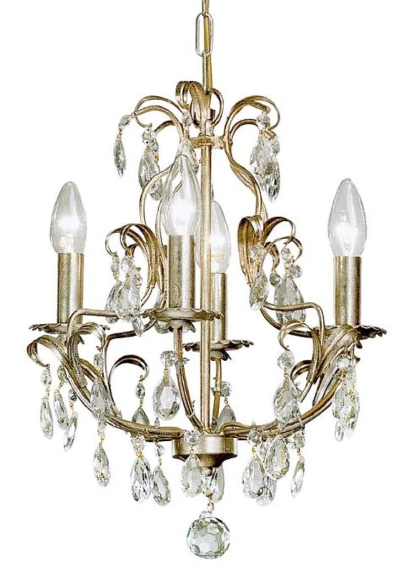 Casa Padrino Luxus Barock Kristall Kronleuchter Silber Ø 35 x H. 45 cm - Barock & Jugendstil Wohnzimmer Kronleuchter