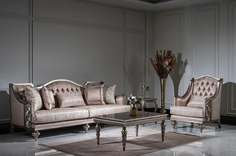 Casa Padrino Luxus Barock Sessel Rosa / Silber - Handgefertigter Barockstil Sessel mit elegantem Muster und dekorativem Kissen - Prunkvolle Barock Wohnzimmer Möbel