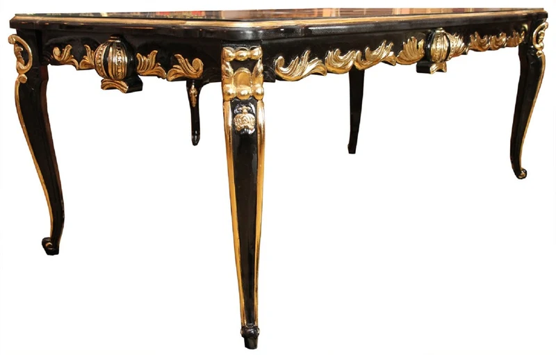 Pompöös by Casa Padrino Barock Luxus Esszimmer Set - Pompööser Barock Esstisch mit Glasplatte und 8 Stühlen mit Glitzersteinen designed by Harald Glööckler - Barock Esszimmermöbel