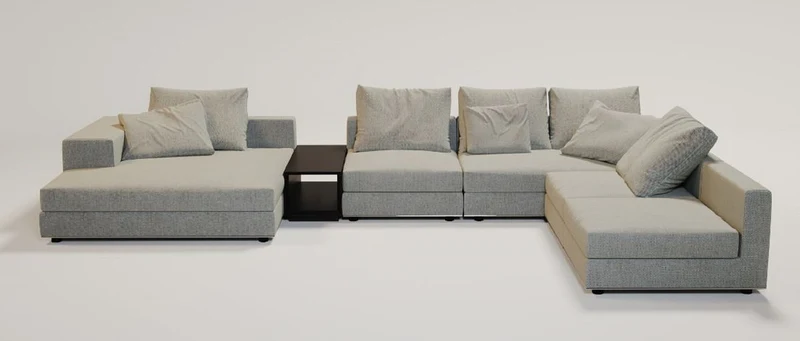 Casa Padrino Luxus Ecksofa Grau / Schwarz / Silber 430 x 319 x H. 60 cm - Edles Wohnzimmer Sofa mit Kissen - Luxus Möbel - Luxus Qualität