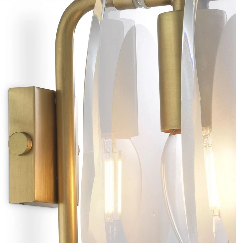 Casa Padrino Luxus Wandleuchte Antik Messingfarben 13 x 13 x H. 22 cm - Elegante Ovale Wohnzimmer Wandlampe - Luxus Leuchten