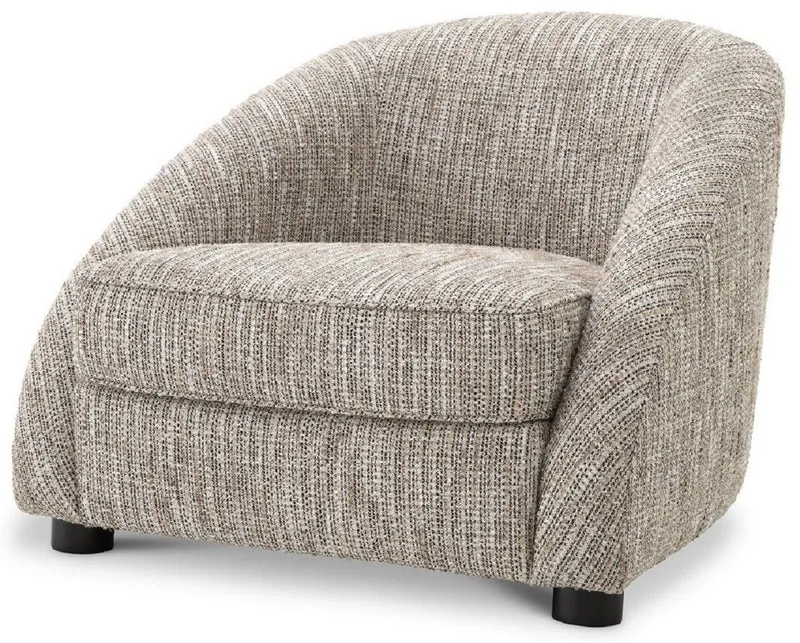 Casa Padrino Luxus Sessel Beige / Schwarz 88 x 80 x H. 65 cm - Wohnzimmer Sessel - Luxus Wohnzimmer Möbel