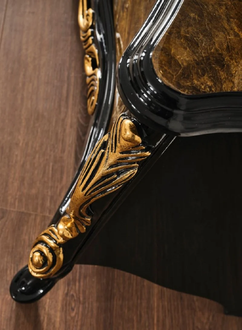 Casa Padrino Luxus Barock TV Schrank Braun / Schwarz / Gold 180 x 50 x H. 190 cm - Prunkvolles Massivholz Sideboard - Barock Wohnzimmer Möbel