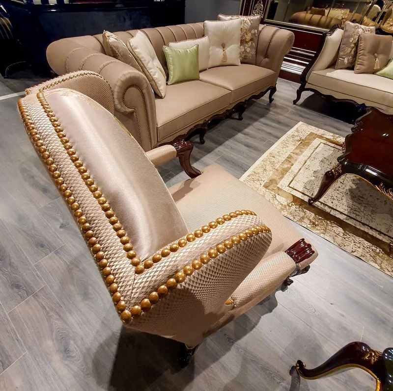 Casa Padrino Luxus Barock Ohrensessel Braun / Mehrfarbig / Dunkelbraun - Prunkvoller Wohnzimmer Sessel mit elegantem Muster - Barock Möbel