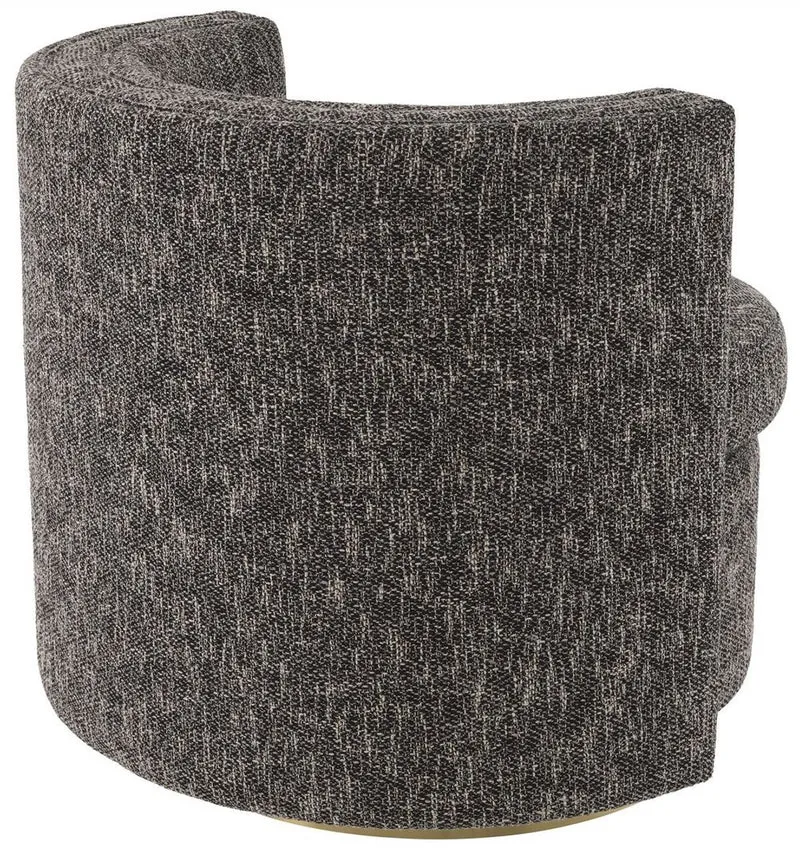 Casa Padrino Luxus Drehsessel Schwarz / Matt Gold 80 x 73 x H. 71,5 cm - Gepolsteter Wohnzimmer Sessel - Luxus Möbel