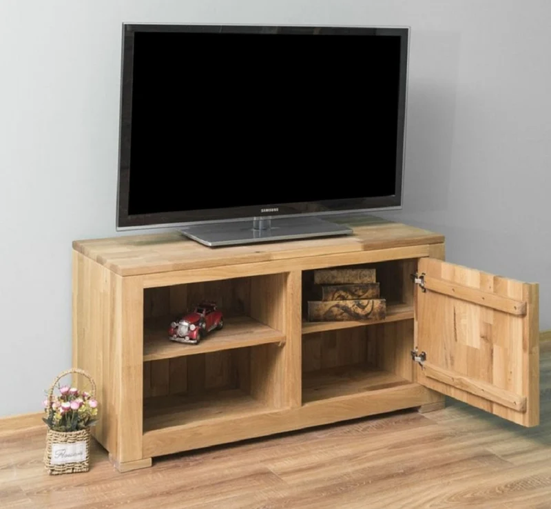 Casa Padrino Landhausstil TV Schrank Naturfarben 120 x 46 x H. 60 cm - Massivholz Sideboard - Landhausstil Wohnzimmer Möbel