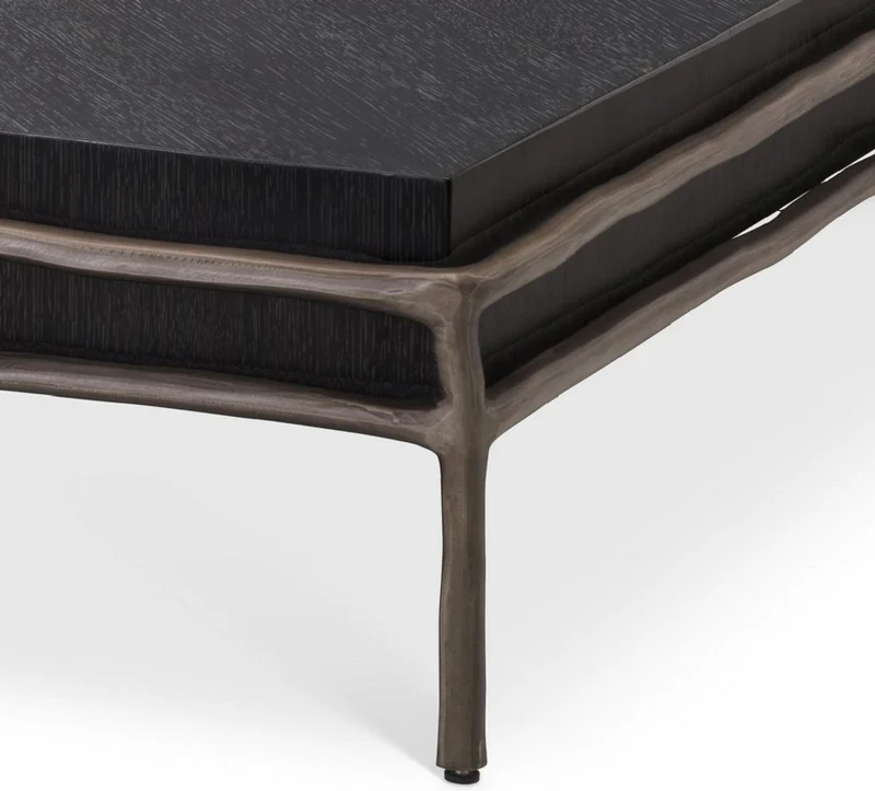 Casa Padrino Luxus Couchtisch Anthrazitgrau / Bronzefarben 120 x 120 x H. 25,5 cm - Wohnzimmer Möbel - Hotel Möbel - Luxus Kollektion