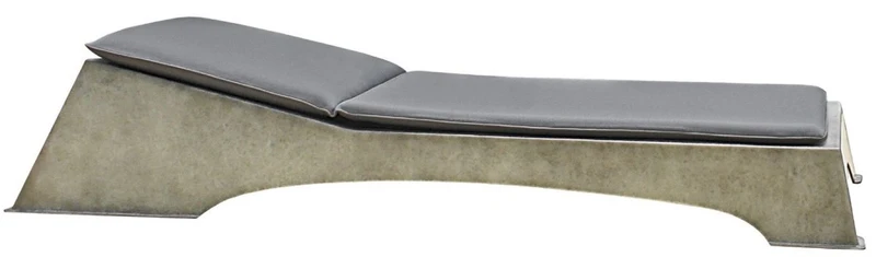 Casa Padrino Luxus Gartenliege Antik Grau / Dunkelgrau 225 x 80 x H. 40 cm - Moderne Wetterbeständige Liege - Poolliege - Garten Hotel Pool Möbel - Luxus Qualität