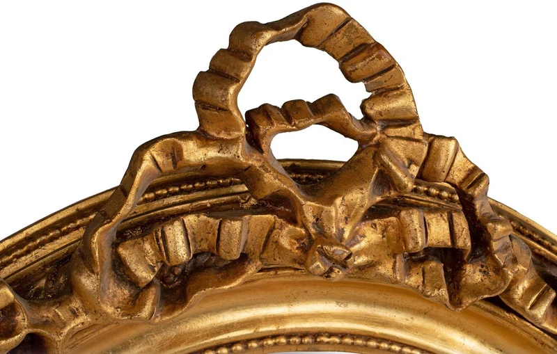 Casa Padrino Barock Spiegel Gold 100 x 12 x H. 140 cm - Ovaler Wandspiegel im Barockstil - Antik Stil Garderoben Spiegel - Wohnzimmer Spiegel - Barock Möbel