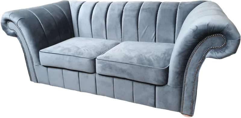 Casa Padrino Luxus 2er Sofa Hellgrau 170 cm - Chesterfield Möbel Grau