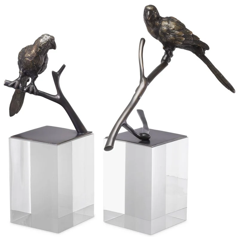 Casa Padrino Luxus Deko Objekte 2er Set Bronzefarben - Büro Deko - Schreibtisch Deko - Wohnzimmer Deko - Luxus Kollektion