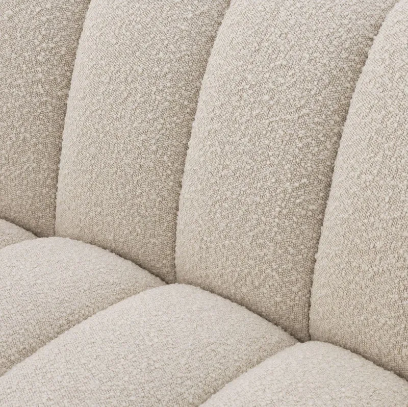 Casa Padrino Luxus Sofa Creme / Schwarz 234 x 96 x H. 76,5 cm - Leicht gebogenes Wohnzimmer Sofa - Hotel Sofa - Luxus Qualität