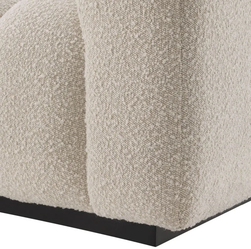 Casa Padrino Luxus Sofa Creme / Schwarz 234 x 96 x H. 76,5 cm - Leicht gebogenes Wohnzimmer Sofa - Hotel Sofa - Luxus Qualität