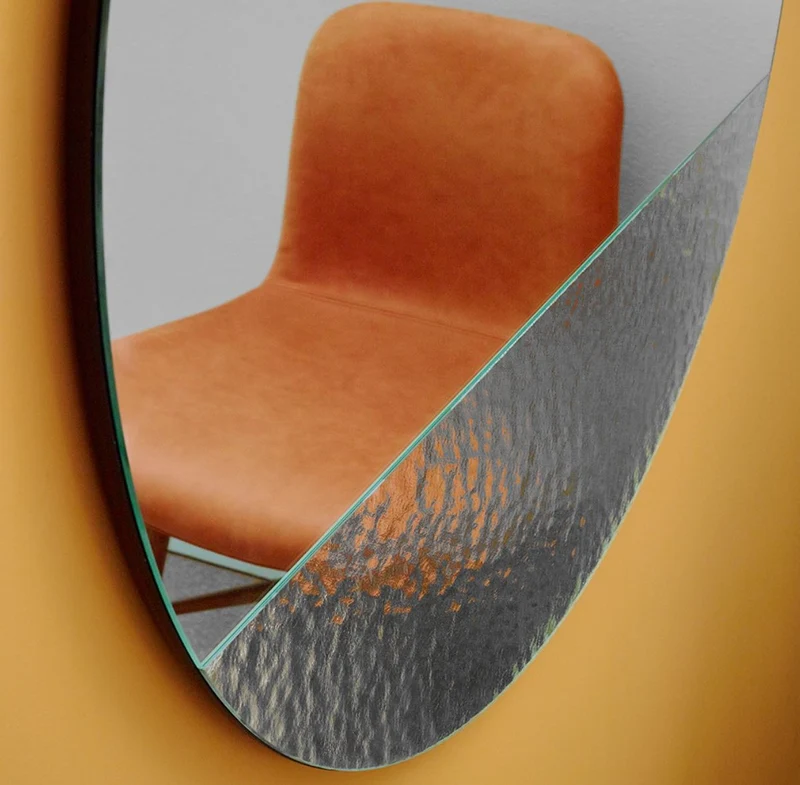 Casa Padrino Luxus Wandspiegel Ø 96 cm - Runder Spiegel mit strukturierter Oberfläche - Wohnzimmer Spiegel - Garderoben Spiegel - Luxus Qualität