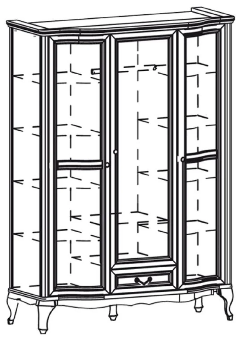 Casa Padrino Luxus Jugendstil Schlafzimmerschrank Dunkelbraun 147,8 x 63,5 x H. 206 cm - Massivholz Kleiderschrank mit 3 Türen und Schublade - Barock & Jugendstil Schlafzimmer Möbel