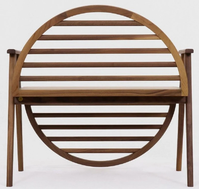 Casa Padrino Luxus Sitzbank Braun 86 x 58 x H. 81 cm - Massivholz Bank mit Armlehnen - Garten Terrassen Gastronomie Möbel