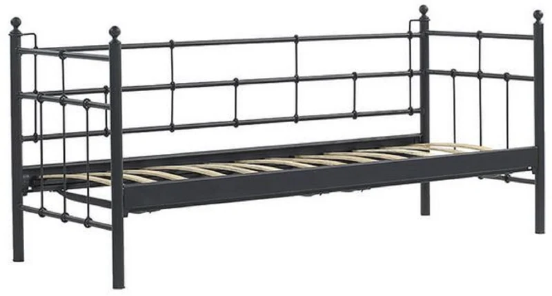 Casa Padrino Jugendstil Gartensofa Schwarz / Dunkelgrün 200 x 70 x H. 92 cm - Garten Sofa - Terrassen Sofa - Garten & Terrassen Möbel