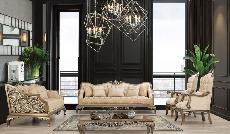 Casa Padrino Luxus Barock Sofa Beige / Gold / Braun / Silber - Wohnzimmer Sofa im Barockstil - Barock Wohnzimmer Möbel - Edel & Prunkvoll